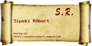 Sipeki Róbert névjegykártya
